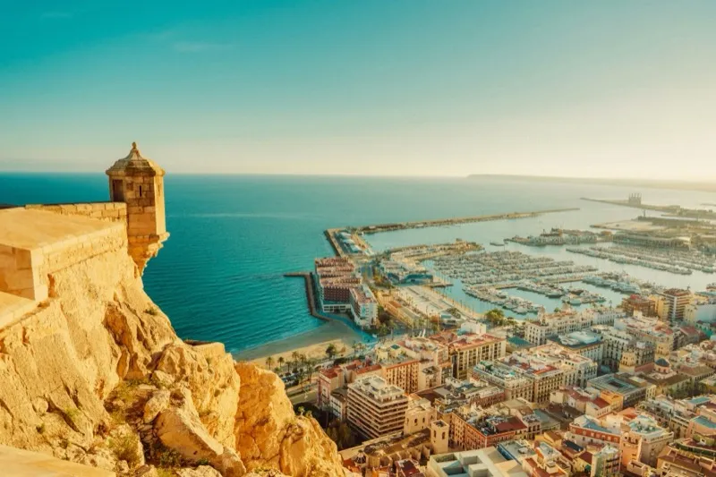 Alicante waterfront and coastal cityscape