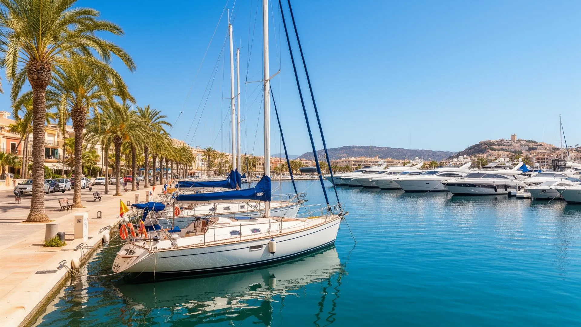 Barco amarrado en un puerto español