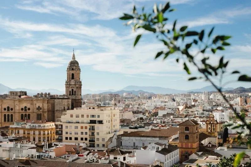 Málaga coastal skyline and Mediterranean views, popular with expats on the Costa del Sol in Spain